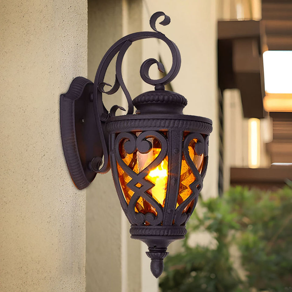 Vintage Lantern 4X 57cm Outdoor Antique Bronze Wall Sconce Classic Rustic Exterior Light Fixture