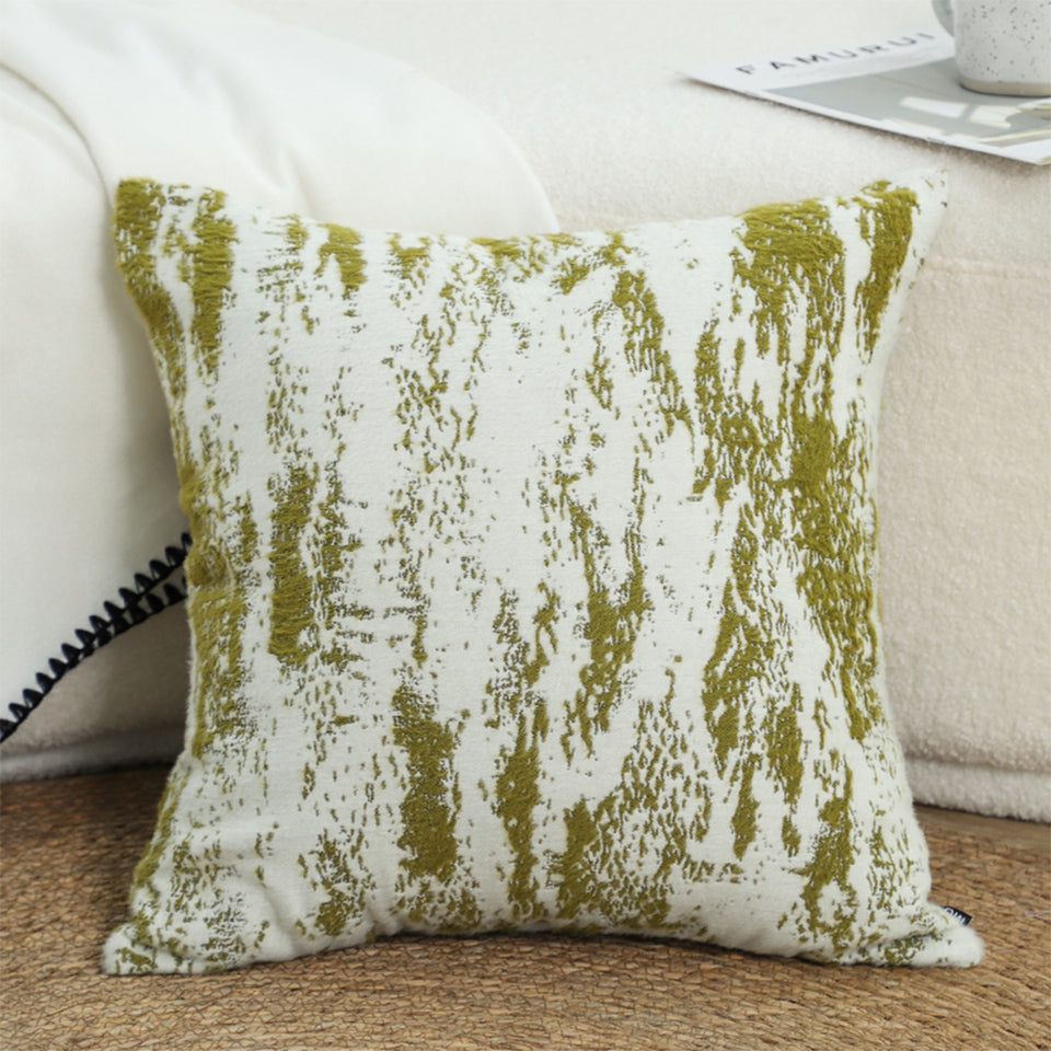 SOGA 50cm Throw Pillow White and Olive Green Deluxe Polyester Fiber and Cotton for Home Decor