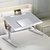 SOGA 60X40cm Grey Small Laptop Bed Portable Foldable Study Table Adjustable