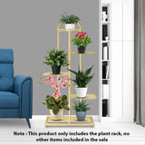 SOGA 5 Tier 6 Pots Gold Metal Plant Stand Flowerpot Display Shelf Rack Indoor Home Office Decor