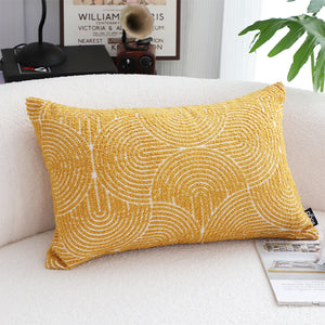 SOGA 35cm Mustard Yellow Throw Pillow Geometric Indoor and Outdoor Corded for Home Decor