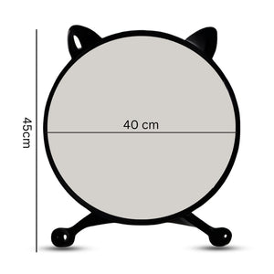 SOGA 40cm Black Smart Makeup Bedroom Table Mirror Cat Ear Style No LED Light