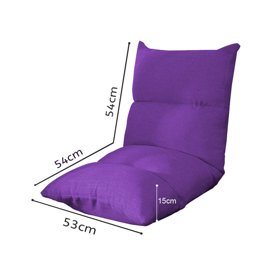 SOGA Lounge Floor Recliner Adjustable Lazy Sofa Bed Folding Game Chair Purple