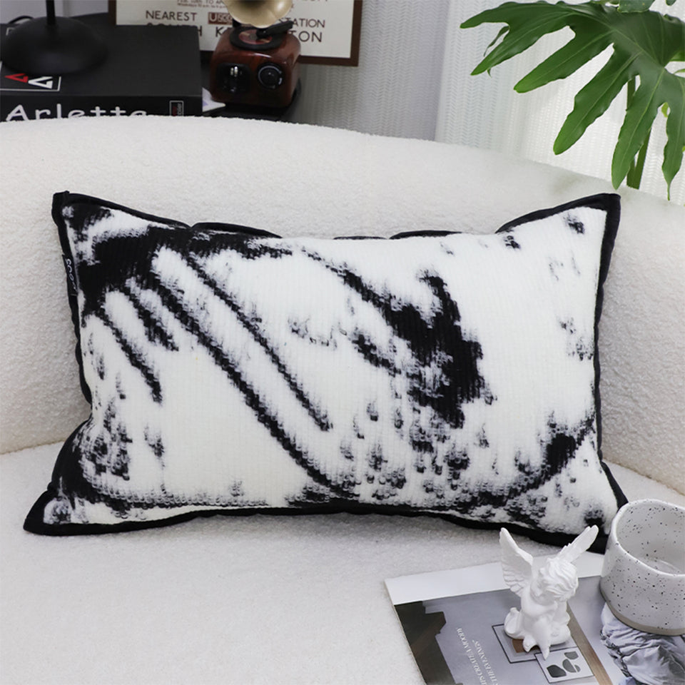 SOGA 35cm Throw Pillow  Black and White Leopard Thick Premium Polyester Fiber for Home Decor