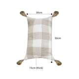 SOGA 30CM Pillow Lumbar Cover Decorative Plaid Farmhouse Cushion Throw Pillow