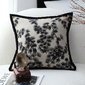 SOGA 45cm Throw Pillow Black and White Wide Border Square Pillow Stylish Decorative Cushion Living Room