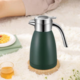 SOGA 1.2L Stainless Steel Water Bottle Insulated Vacuum Flask Water Coffee Jug Thermal Green