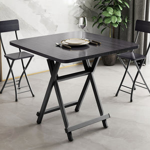 SOGA Black Dining Table Portable Square Surface Space Saving Folding Desk Home Decor