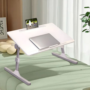 SOGA 60x40cm Portable White Adjustable Foldable Laptop and Study Table