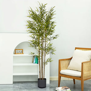 SOGA 180cm Lucky Bamboo Tree Bambusa Vulgaris Artificial Plant w/ 7 Branches Home Accent Decor