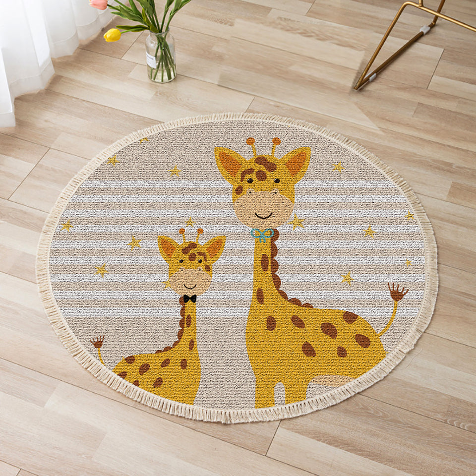 SOGA 2X 120cm Cute Cartoon Animal Non-Slip Thick and Ultra-Soft Carpet Flannel Rug