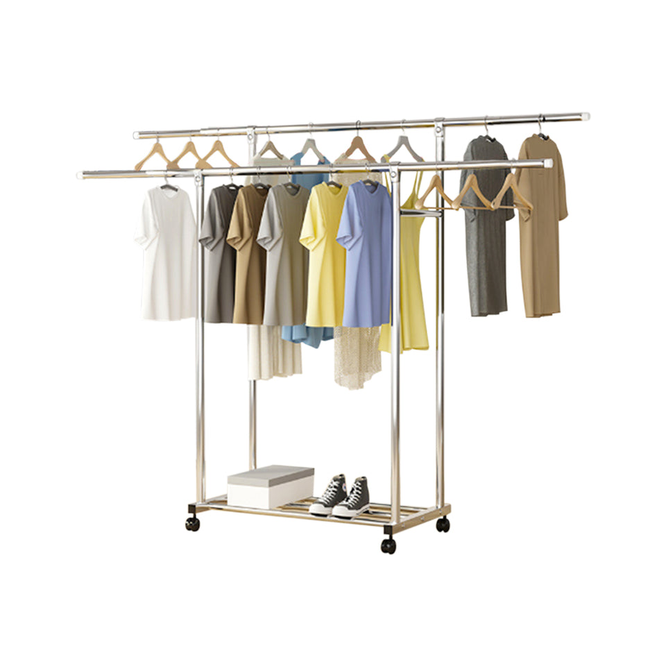 SOGA 200cm Stainless Steel Floor-Standing Clothes Rack - Durable and Space-Saving Laundry Organizer