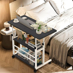 SOGA 2X 40x80cm Black Bedside Table Movable Bedroom Desk Student Computer Table