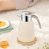 SOGA 1.2L Stainless Steel Water Bottle Insulated Vacuum Flask Coffee Jug Thermal White