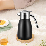 SOGA 2X 2.2L Stainless Steel Water Bottle Insulated Vacuum Flask Coffee Jug Thermal Black