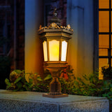 Vintage Lamp 6X 72cm Lantern Stand Elegant Aluminum & Glass Outdoor Light Antique Style Exterior Fixture