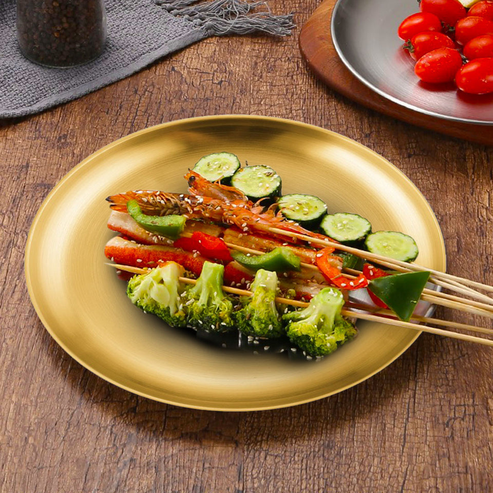 SOGA 20cm Premium Gold Grilling Plate Durable Heat Resistant Perfect for BBQs and Outdoor Cooking Kitchen Essential