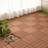 SOGA 11 pcs Red Brown DIY Wooden Composite Decking Tiles Garden Outdoor Backyard Flooring Home Decor