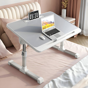 SOGA 60X40cm Grey Small Laptop Bed Portable Foldable Study Table Adjustable