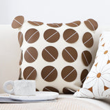 SOGA 45cm Brown Leather Square Pillow with 3D Circle Pattern Decorative Cushion for Living Room