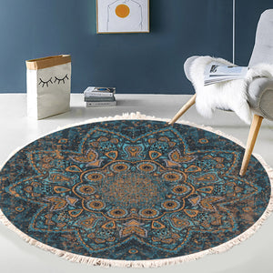 SOGA 2X 120cm Mandala Pattern Circle Area Rugs for Living Room Lounge, Anti-slip Doormat, Home Decor