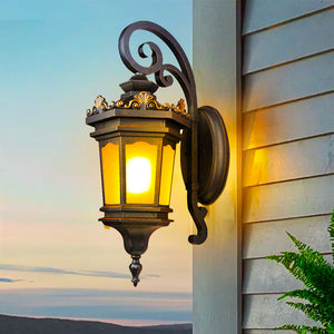 Vintage Lantern 4X 62cm Wall Light Elegant Aluminum & Glass Design Classic Outdoor Lighting Rustic Vintage Style