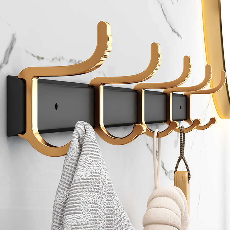 SOGA 41cm Wall Mounted Towel Rack Space-Saving Hanger Organiser with Durable Hooks