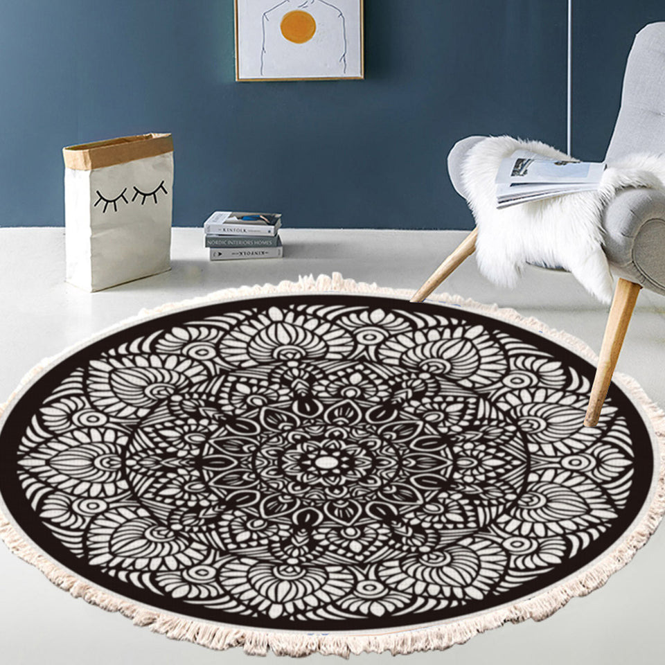 SOGA 2X 120cm Mandala Modern Ethnic Tassel Print Anti-slip Doormat, Home Decor