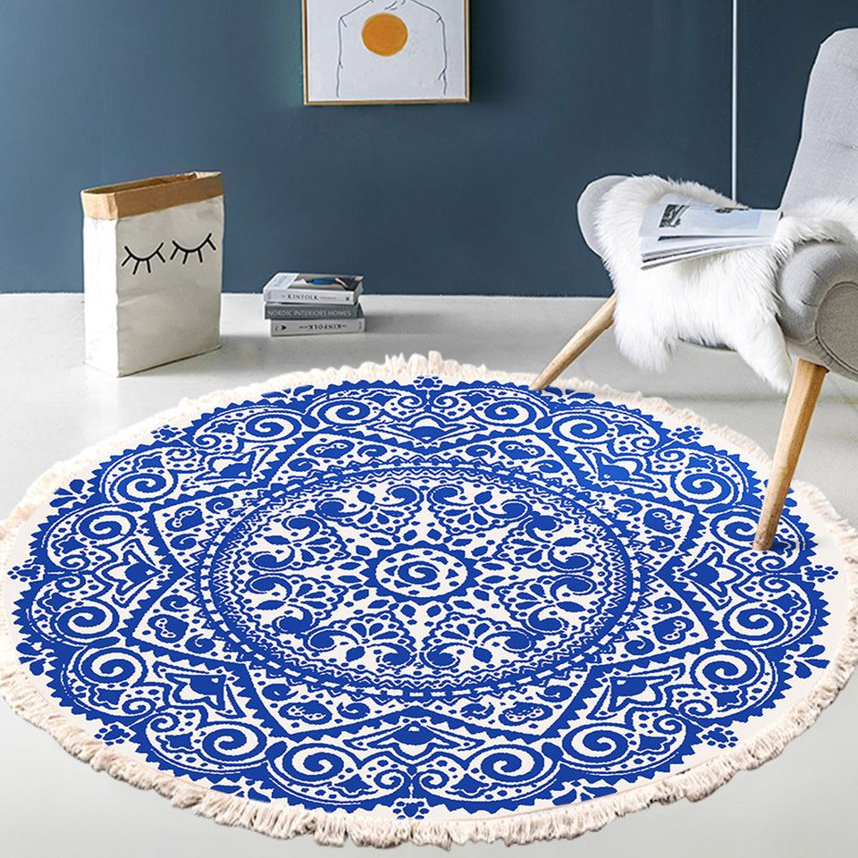 SOGA 2X 120cm Mandala Round Tapestry Indian Area Rug for Living Room Lounge Anti-slip Doormat Home Decor