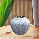 SOGA 21x22cm White and Grey Small Ceramic Flower Vase Elegant Living Room Home Decor