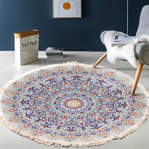 SOGA 2X 120cm Mandala Round Area Thick Anti-slip Doormat, Home Decor