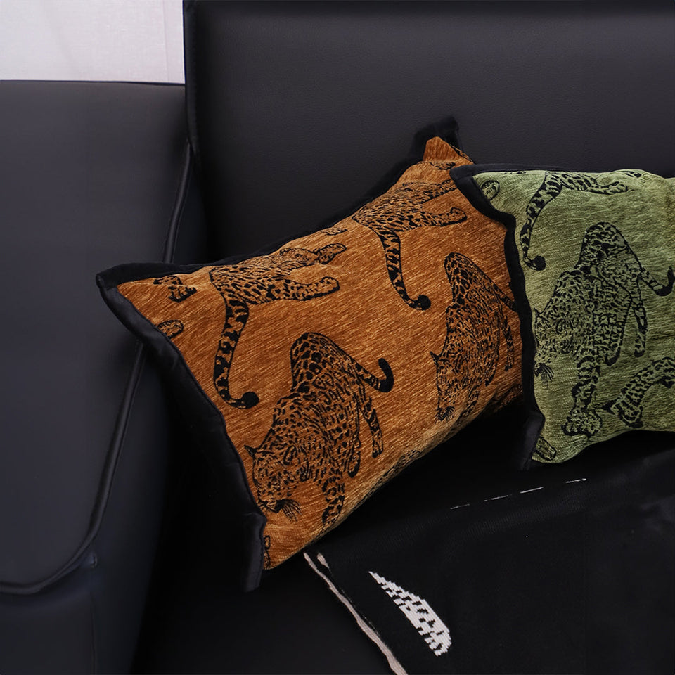 SOGA 30cm Throw Pillow Dark Brown Leopard Lumbar Decorative Cushion for Living Room