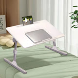 SOGA 2X 60x40cm Portable White Adjustable Foldable Laptop and Study Table