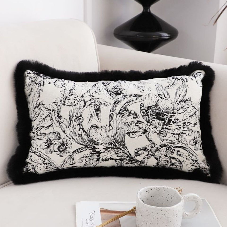 SOGA 30cm Elegant Decorative Luxury Victorian Rose French Embroidery Throw Pillow