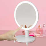 SOGA Round White Rechargeable LED Light Makeup Mirror Tabletop Vanity Home Decor