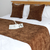 SOGA 70cm Brown Vintage Bed Scarf Runner Bedding Tail Pad Flag For Home Hotel Set of 3