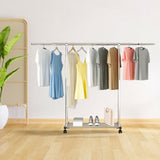 SOGA 240cm Stainless Steel Floor-Standing Clothes Rack - Durable and Space-Saving Laundry Organizer