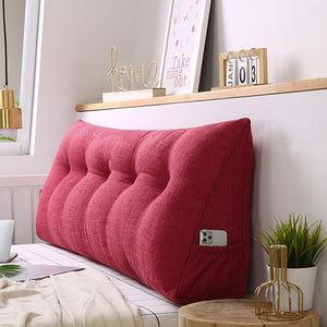 SOGA 4X 180cm Rose Red Triangular Wedge Bed Pillow Headboard Backrest Bedside Tatami Cushion Home Decor