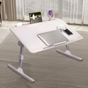 SOGA 2X 70X45cm White Small Laptop Bed Portable Foldable Study Table Adjustable