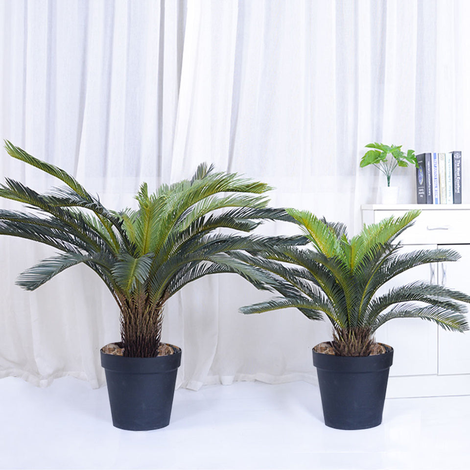 SOGA 2X 125cm Artificial Indoor Cycas Revoluta Cycad Sago Palm Fake Decoration Tree Pot Plant