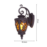 Vintage Lantern 57cm Outdoor Antique Bronze Wall Sconce Classic Rustic Exterior Light Fixture