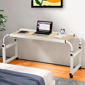 SOGA 120x45cm Wood Cross Bed Movable Desk Table w/ Adjustable Length & Height