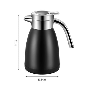 SOGA 1.2L Stainless Steel Water Bottle Insulated Vacuum Flask Coffee Jug Thermal Black