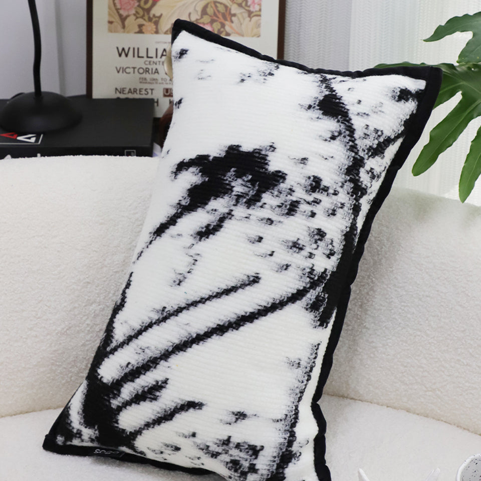 SOGA 35cm Throw Pillow  Black and White Leopard Thick Premium Polyester Fiber for Home Decor