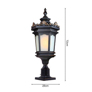 Vintage Lamp 4X 72cm Lantern Stand Elegant Aluminum & Glass Outdoor Light Antique Style Exterior Fixture