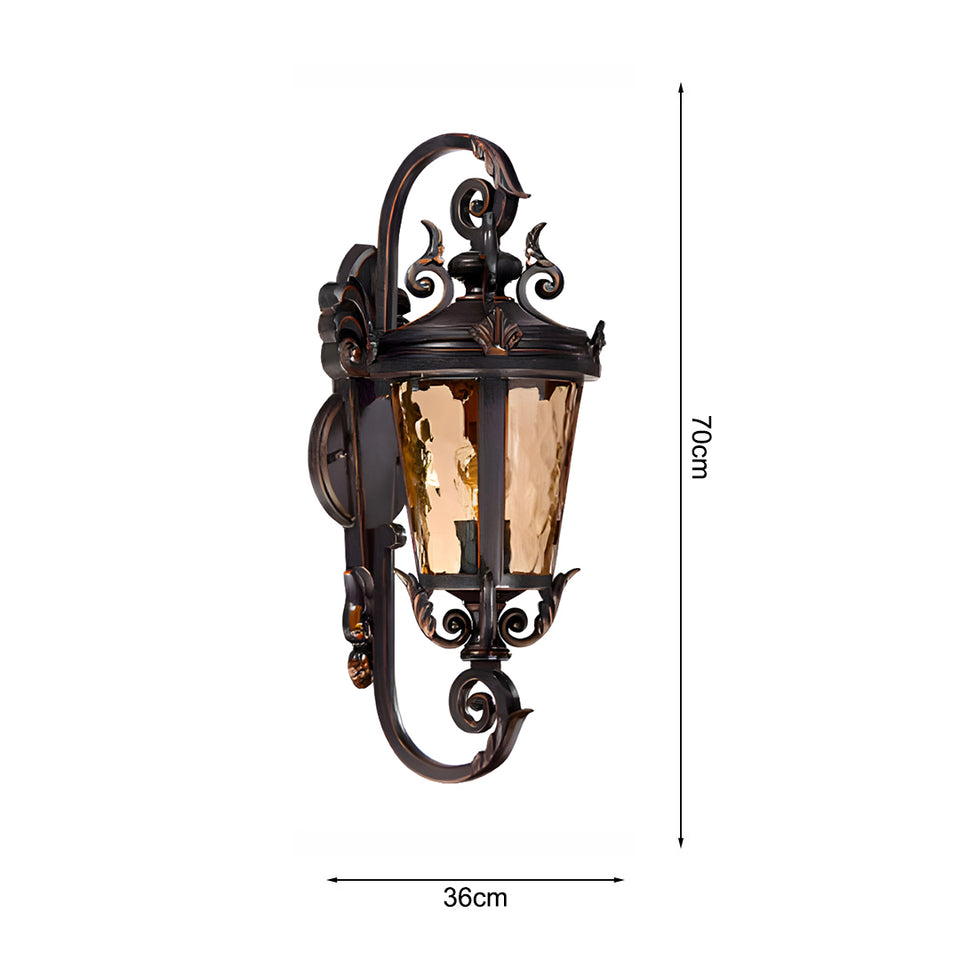 Vintage Lantern 70cm Aluminum & Glass Wall Light Classic Lantern Design Elegant Outdoor Antique Inspired Wall Lamp