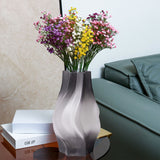 SOGA 26cm Glass Vase Grey with Beautiful glass Bubble Texture Art Vases