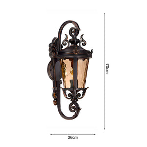 Vintage Lantern 2X 70cm Aluminum & Glass Wall Light Classic Lantern Design Elegant Outdoor Antique Inspired Wall Lamp