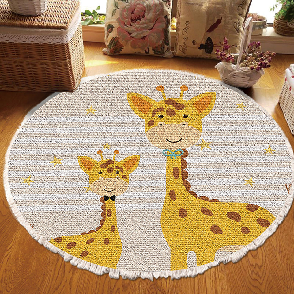 SOGA 2X 120cm Cute Cartoon Animal Non-Slip Thick and Ultra-Soft Carpet Flannel Rug