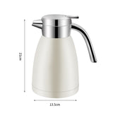 SOGA 1.2L Stainless Steel Water Bottle Insulated Vacuum Flask Coffee Jug Thermal White